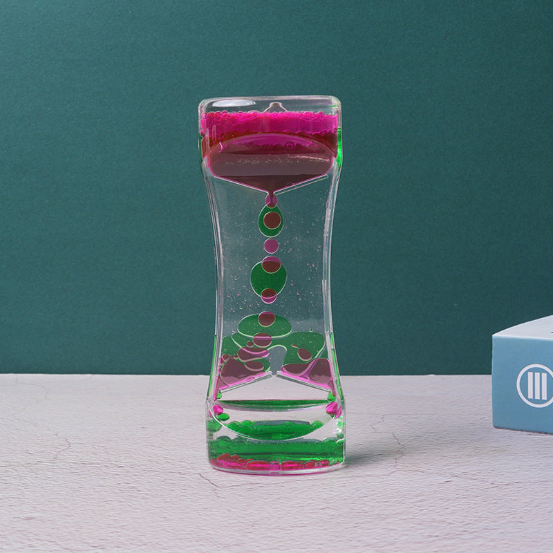 Dual Color Liquid Acrylic Hourglass Timer Decor
