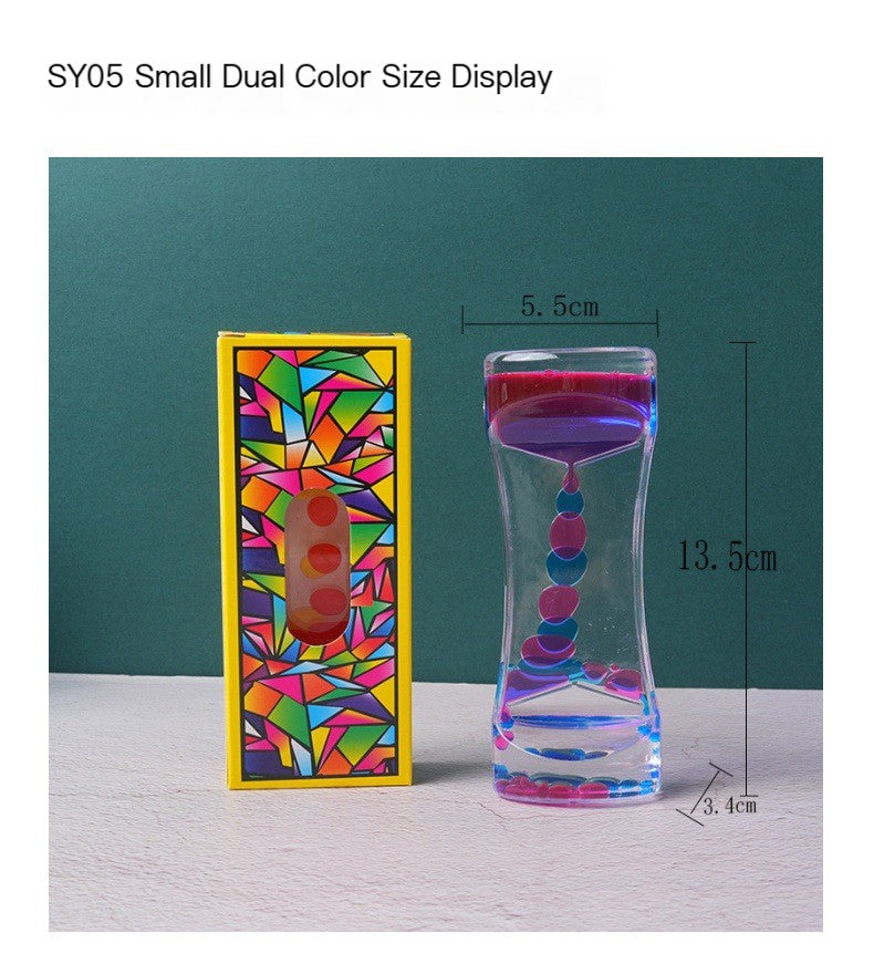 Dual Color Liquid Acrylic Hourglass Timer Decor