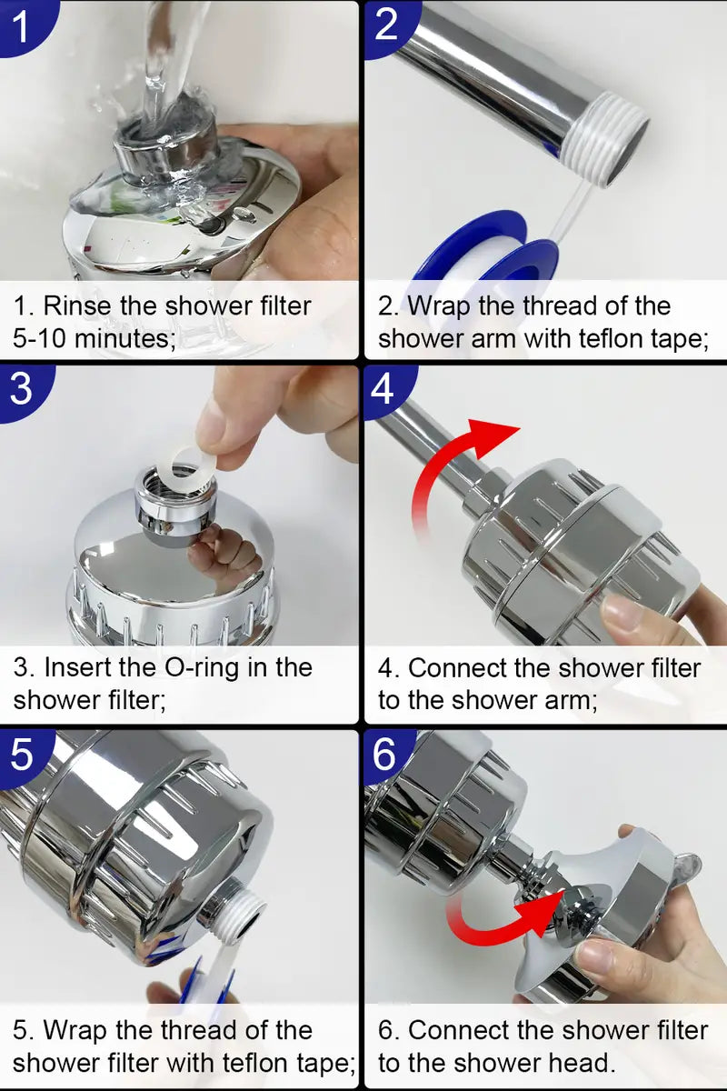 High-Output Shower Filter for Hard Water with Vitamin C