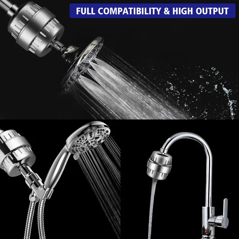 High-Output Shower Filter for Hard Water with Vitamin C