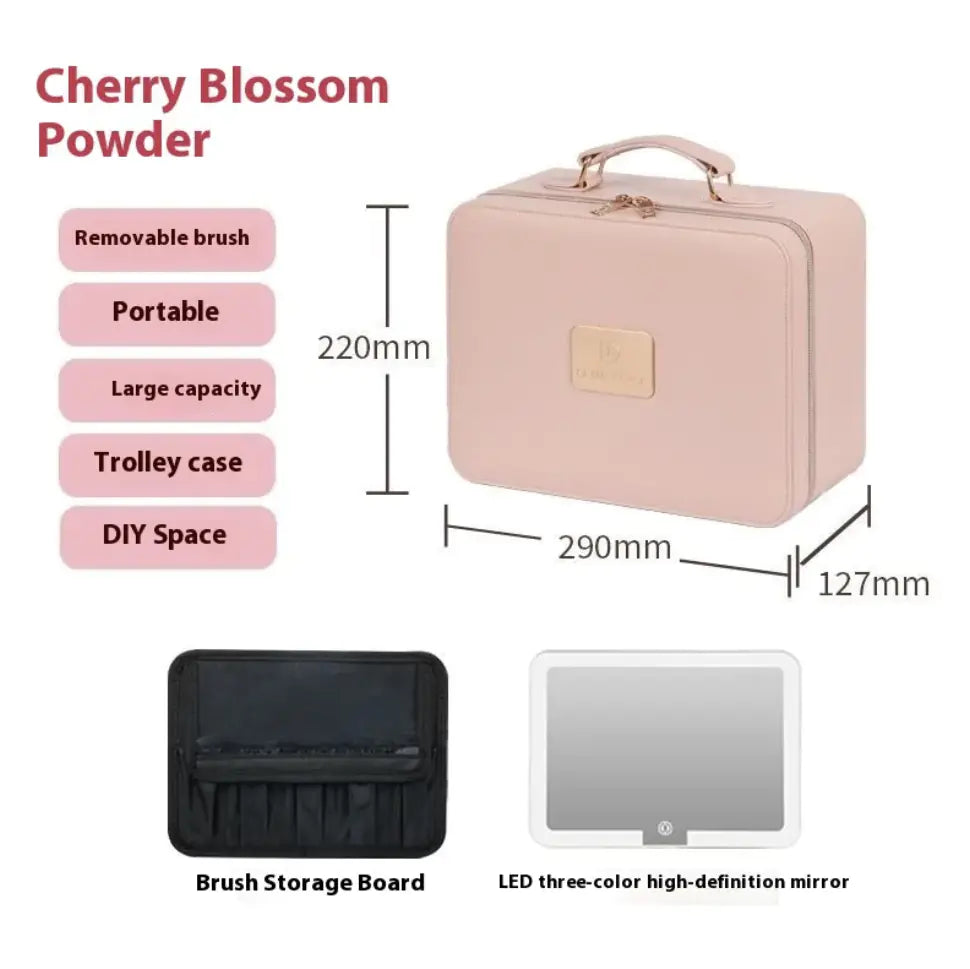 Large Capacity High-end Three Color Illuminated Makeup Box